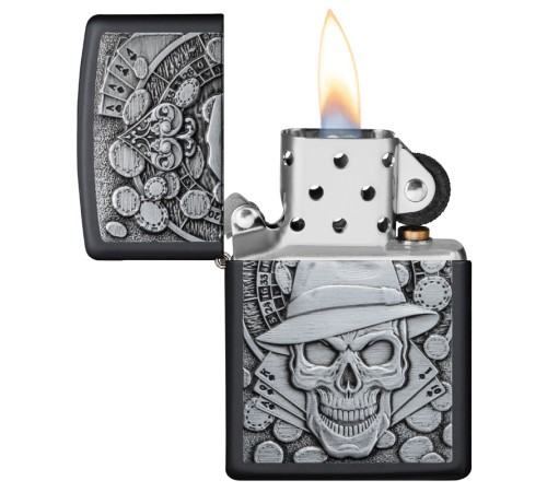 Зажигалка ZIPPO Classic с покрытием Black Matte, латунь/сталь, чёрная, матовая, 38x13x57 мм