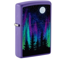 Зажигалка ZIPPO Night In The Forest с покрытием Purple Matte, латунь/сталь, фиолетовая, 38x13x57 мм