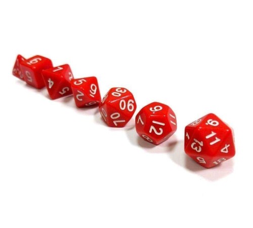 Набор ZVEZDA из 7 красных игровых кубиков для ролевых игр, 7 шт