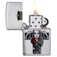 Зажигалка ZIPPO Cross, Queen & Skull с покрытием Brushed Chrome, серебристая, 38x13x57 мм