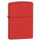 Зажигалка ZIPPO Classic с покрытием Red Matte, латунь/сталь, красная, матовая, 38x13x57 мм