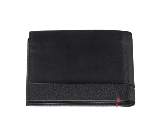 Портмоне ZIPPO с защитой от сканирования RFID, чёрное, натуральная кожа, 12×2×9 см