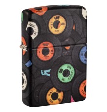 Зажигалка ZIPPO Records Design с покрытием 540 Matte, латунь/сталь, черная, 38x13x57 мм