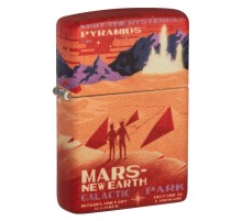 Зажигалка ZIPPO Mars Design с покрытием 540 Matte, латунь/сталь, красная, матовая, 38x13x57 мм