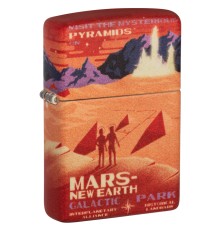 Зажигалка ZIPPO Mars Design с покрытием 540 Matte, латунь/сталь, красная, матовая, 38x13x57 мм