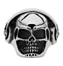 Кольцо ZIPPO, серебристое, в форме черепа, нержавеющая сталь, 2,5x2,6x0,6 см,  диаметр 19,7 мм