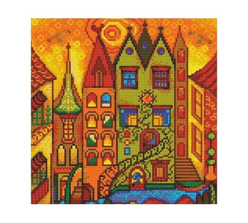 Картина мозаикой 30х30 ГОРОД СОЛНЦА (квадр. эл-ты) (17 цветов)