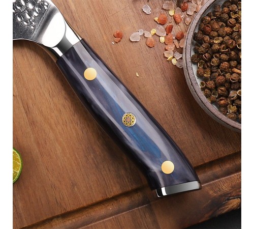 Нож шеф-повара из дамасской стали Keemake 6,5 Inch Chef Knife, синий