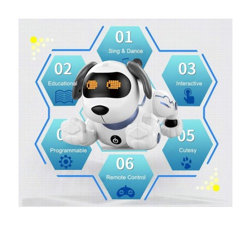 Радиоуправляемая робот-собака LENENG TOYS K16 звук, свет, танцы, сенсор