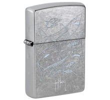 Зажигалка ZIPPO Guy Harvey с покрытием Street Chrome, латунь/сталь, серебристая, 38x13x57 мм