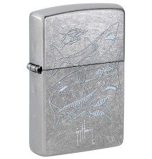 Зажигалка ZIPPO Guy Harvey с покрытием Street Chrome, латунь/сталь, серебристая, 38x13x57 мм
