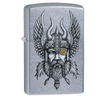 Зажигалка ZIPPO Viking Warrior с покрытием Street Chrome™, латунь/сталь, серебристая, 38x13x57 мм