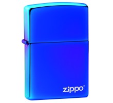 Зажигалка ZIPPO Classic с покрытием High Polish Indigo, латунь/сталь, синяя, глянцевая, 38x13x57 мм
