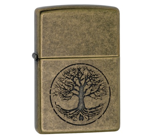 Зажигалка ZIPPO Classic с покрытием Antique Brass™, латунь/сталь, медная, матовая, 38x13x57 мм