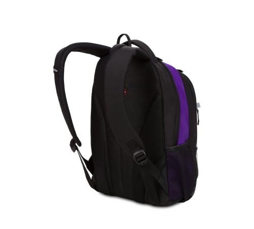 Рюкзак SWISSGEAR, чёрный/фиолетовый/серебристый, полиэстер 600D, 32х15х45 см, 22 л
