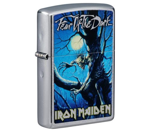 Зажигалка ZIPPO Iron Maiden с покрытием Street Chrome™, латунь/сталь, серебристая, 38x13x57 мм