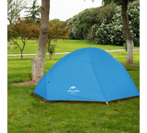Палатка 1-местная Naturehike сверхлегкая + коврик NH18A095-D, 210T, голубой, 6975641886471