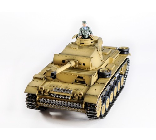 Р/У танк Taigen 1/16 Panzerkampfwagen III (Германия) дым, свет V3 2.4G RTR пустыня