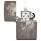 Зажигалка ZIPPO Lion Design с покрытием Black Ice®, латунь/сталь, чёрная, глянцевая, 38x13x57 мм