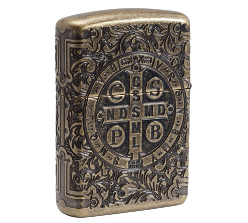 Зажигалка ZIPPO Armor® с покрытием Antique Brass, латунь/сталь, золотистая, матовая, 38x13x57 мм