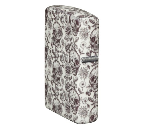 Зажигалка ZIPPO Skeleton с покрытием Glow in the Dark Green, латунь/сталь, серая, 38x13x57 мм