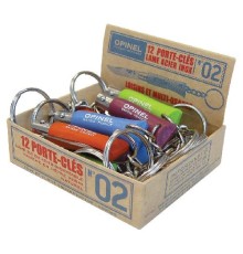 Набор-дисплей 12 шт: нож-брелок Opinel №2, нержавеющая сталь, голубой/оранжевый/зеленый/фиолетовый, 001429