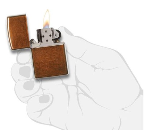 Зажигалка ZIPPO Classic с покрытием Toffee™, латунь/сталь, светло-коричневая, матовая, 36x12x56 мм