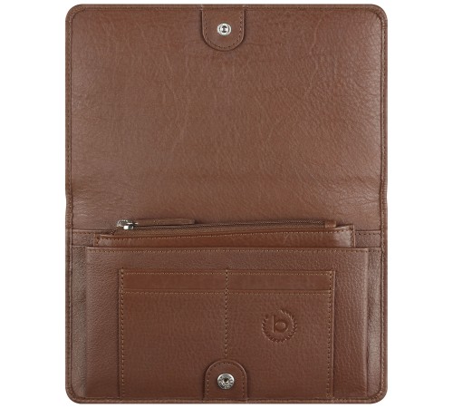 Кошелёк женский BUGATTI Lady Top, коньячный, натуральная воловья кожа, 19,5х2х11,2 см