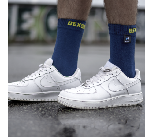 Водонепроницаемые носки DexShell Ultra Thin Crew S (36-38), синий/желтый, DS683NLS