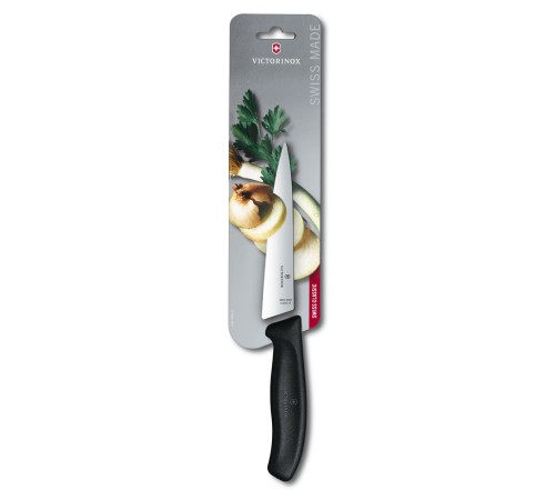 Нож разделочный VICTORINOX SwissClassic, 15 см, чёрный, в картонном блистере