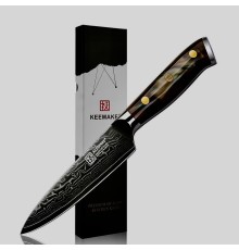 Нож универсальный из дамасской стали Keemake 5 Inch Utility Knife Green Gem, бежевый