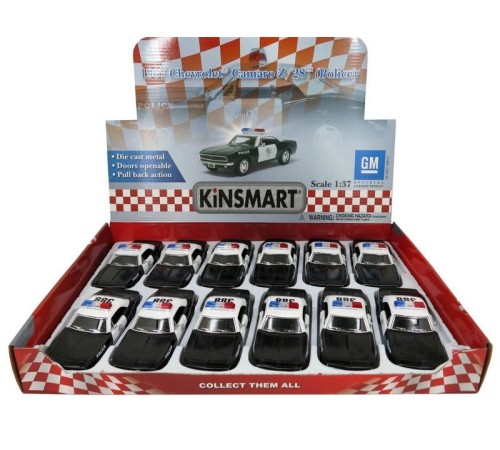 Машина Kinsmart 1:40 Chevrolet Camaro Police инерция (1/12шт.) б/к