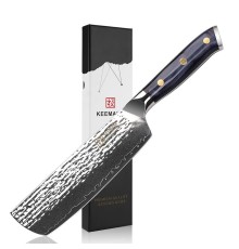 Нож из дамасской стали для овощей Keemake 7 Inch Nakiri Knife, синий