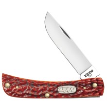 Нож перочинный ZIPPO Chestnut Bone Standard Jigged Sodbuster Jr, 92 мм, коричневый + ЗАЖИГАЛКА 207