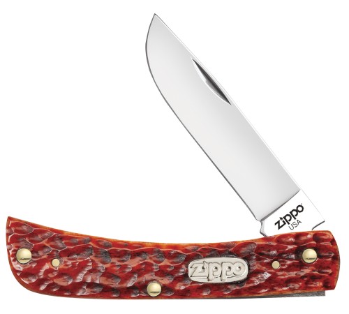 Нож перочинный ZIPPO Chestnut Bone Standard Jigged Sodbuster Jr, 92 мм, коричневый + ЗАЖИГАЛКА 207