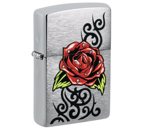 Зажигалка ZIPPO с покрытием Brushed Chrome, латунь/сталь, серебристая, 38x13x57 мм
