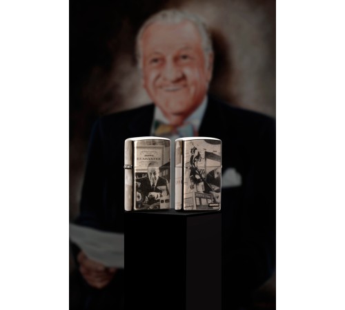Зажигалка ZIPPO George Blaisdell с покрытием Black Ice®, латунь/сталь, чёрная, 36х12х56 мм