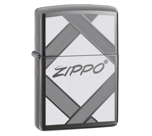 Зажигалка ZIPPO Classic с покрытием Black Ice ®, латунь/сталь, чёрная, глянцевая, 36x12x56 мм