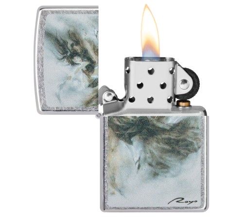 Зажигалка ZIPPO Luis Royo с покрытием Street Chrome, латунь/сталь, серебристая, 38x13x57 мм