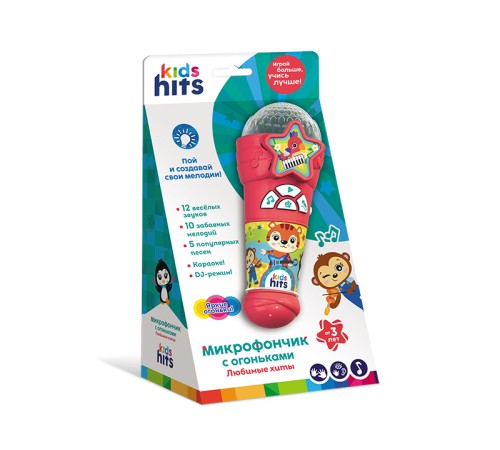 Музыкальная игрушка Kids Hits Микрофончик с огоньками Любимые хиты