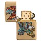 Зажигалка ZIPPO Tattoo Eagle с покрытием Brushed Brass, медь/сталь, золотистая, матовая, 38x13x57 мм