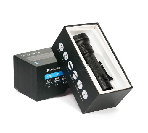 Ручной фонарь SKYWOODS MYSTIC, 3000 люмен, USB-Type C, холодный свет, IP67