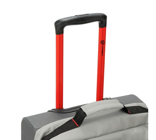 Сумка на колесах TORBER РИТМ, серый, полиэстер 900D с PU покрытием, 49 x 35,5 x 26 см, 35 л