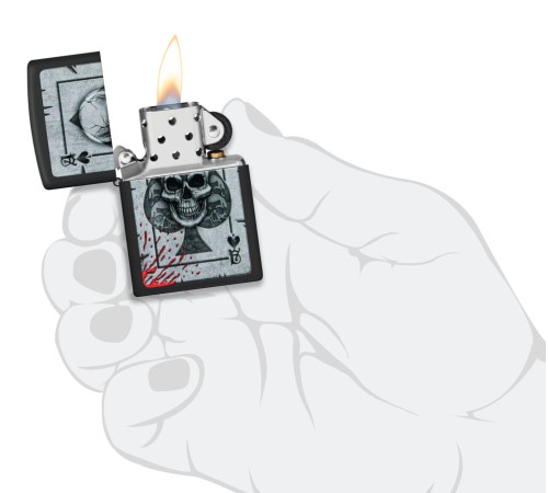 Зажигалка ZIPPO с покрытием Black Matte, латунь/сталь, черная, матовая, 38x13x57 мм