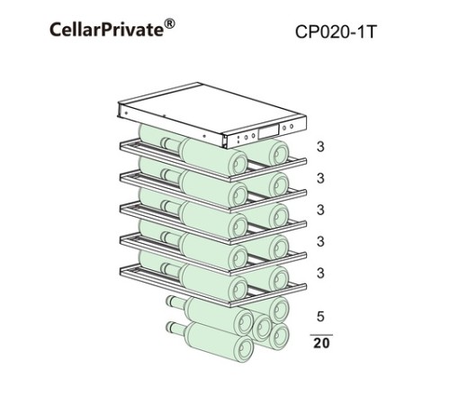 винный шкаф Cellar Private встраиваемый, однокамерный CP020-1T