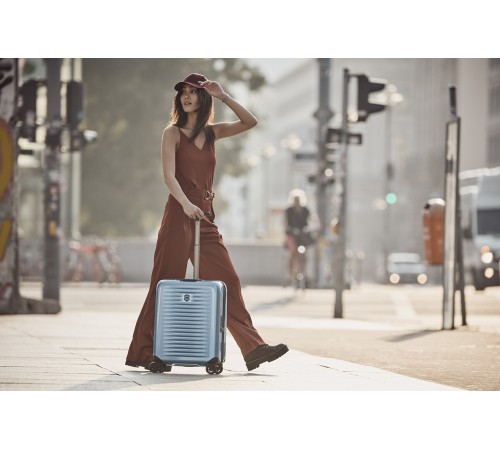 Чемодан VICTORINOX Airox, голубой, 100% поликарбонат Makrolon, 40x20x55 см, 33 л