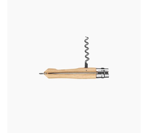 Нож Opinel №10, нержавеющая сталь, рукоять из бука, со штопором