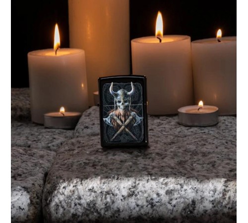 Зажигалка ZIPPO Anne Stokes с покрытием High Polish Black, латунь/сталь, чёрная, 38x13x57 мм