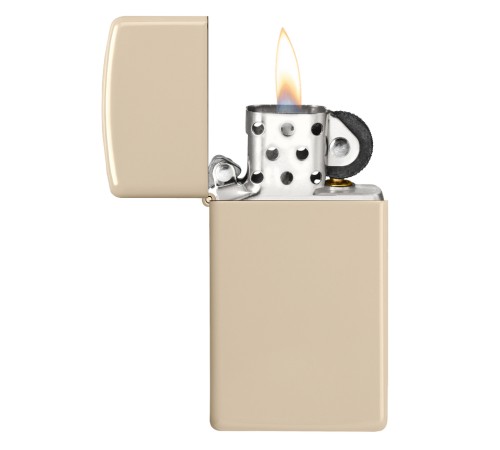Зажигалка ZIPPO Slim® с покрытием Flat Sand, латунь/сталь, бежевая, матовая, 29x10x60 мм