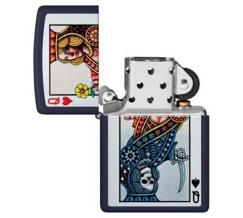 Зажигалка ZIPPO Queen Design с покрытием Navy Matte, латунь/сталь, синяя, матовая, 38x13x57 мм